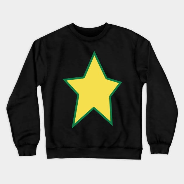 Yellow Star Green Out Line Graphic Crewneck Sweatshirt by ellenhenryart